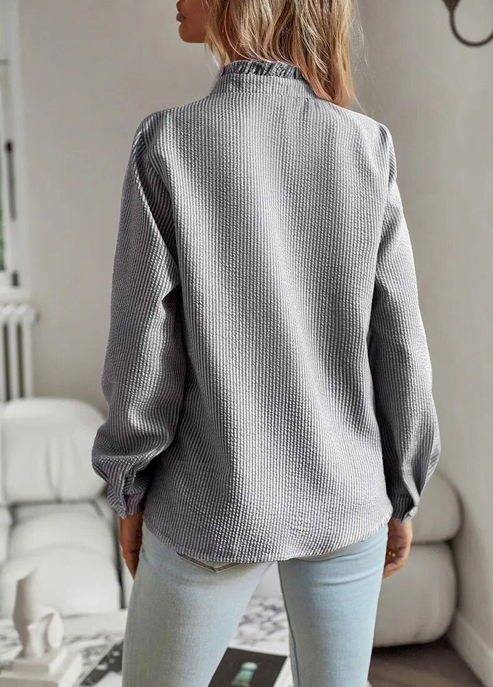 Agnete™ Elegant Blouse – Women’s Striped Long Sleeve Top, Flattering Fit, Soft Breathable Fabric, Chic Office to Evening Wear Essential