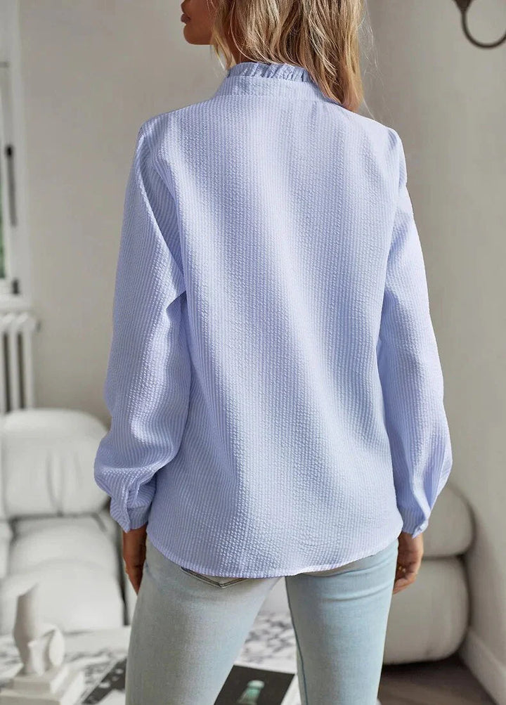 Agnete™ Elegant Blouse – Women’s Striped Long Sleeve Top, Flattering Fit, Soft Breathable Fabric, Chic Office to Evening Wear Essential