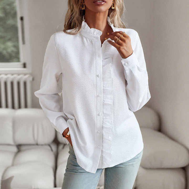 Agnete™ Elegant Blouse – Women’s Striped Long Sleeve Top, Flattering Fit, Soft Breathable Fabric, Chic Office to Evening Wear Essential